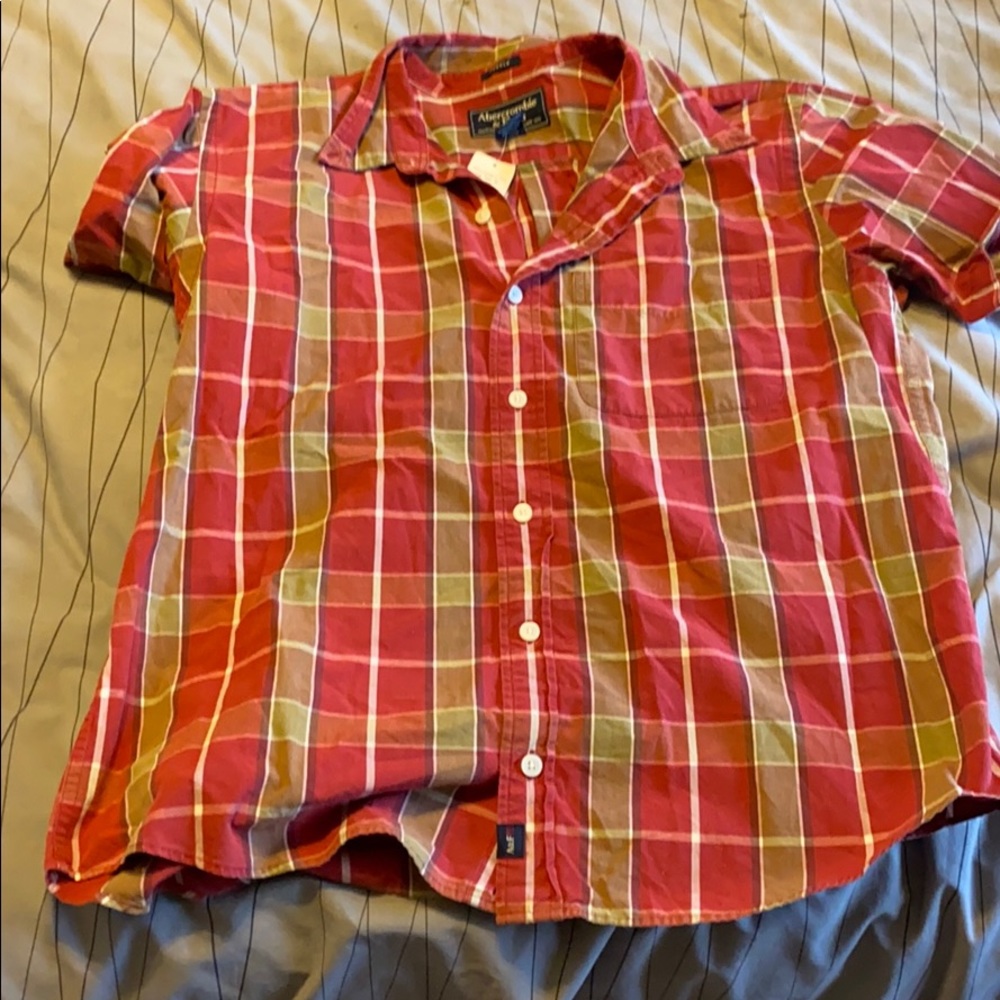 Abercrombie man large muscle casual button down